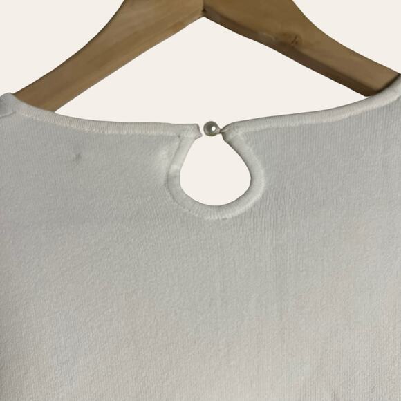 Eliza J Ivory Bell Cutout Sleeve Knit Blouse Top Size XL - Picture 6 of 9